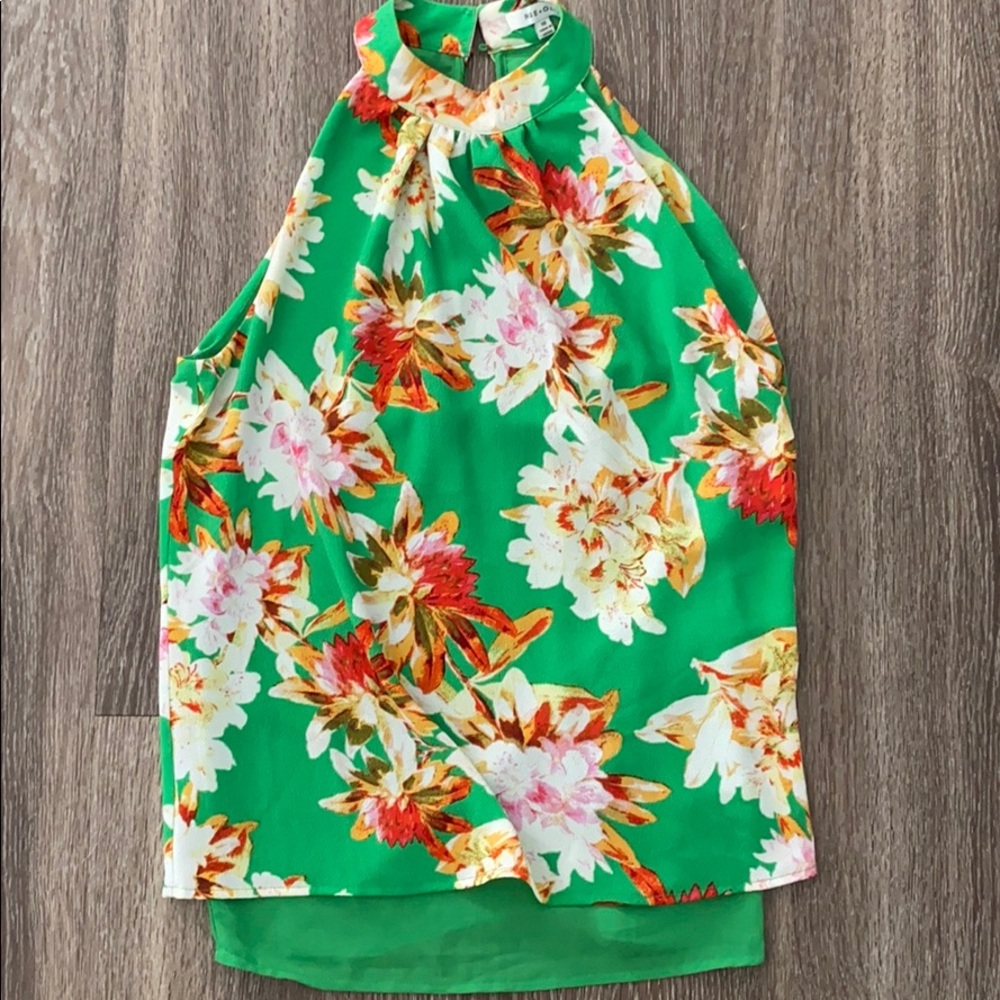 Floral & float high neck top